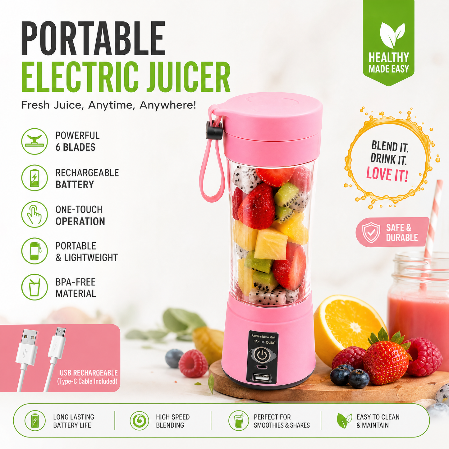 Portable Electric Juicer