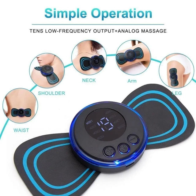PowerRelief Mini Electric Massager — 8 Modes, 19 Levels, Full Body Relief