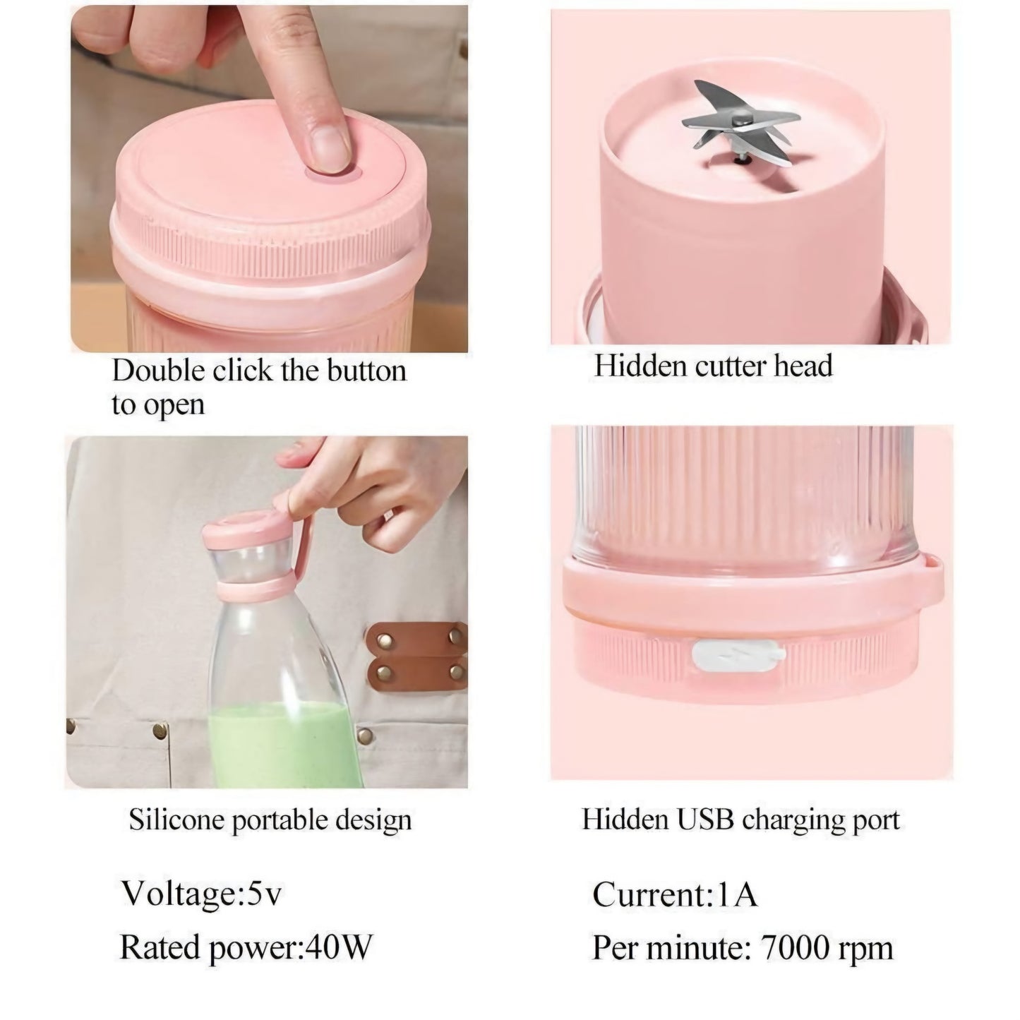 Portable Mini Blender Bottle for Fresh Juice